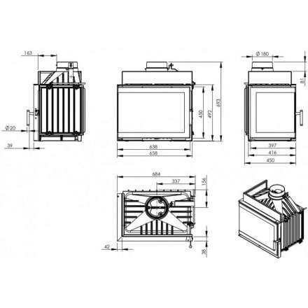 Каминная топка NORDflam Trent left в Лиде