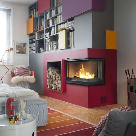 Каминная топка Invicta d’Angle Vitre стекло слева в Лиде