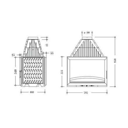 Каминная топка Invicta 800 Double Face в Лиде