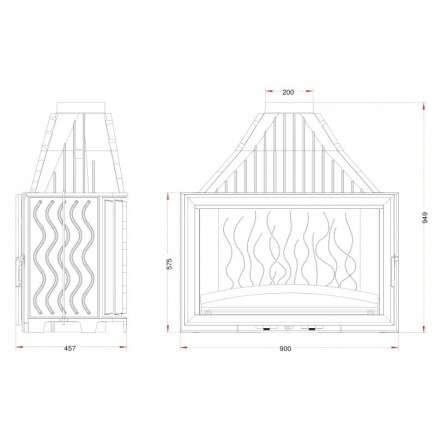 Каминная топка Invicta 900 Grand Vision с подъёмом в Лиде