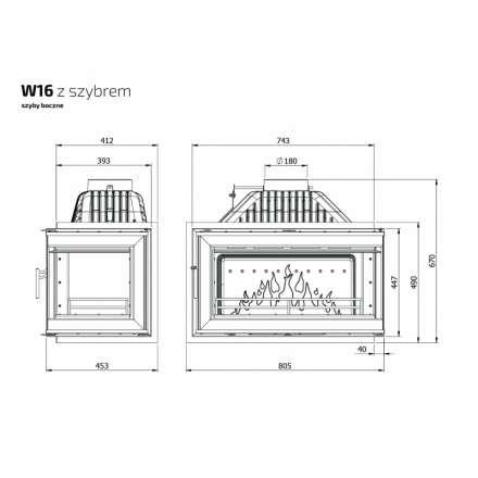 Каминная топка Kawmet W16PB 14,7 кВт в Лиде