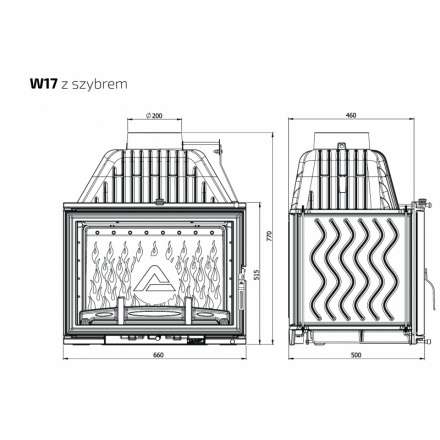 Каминная топка Kawmet W17 16 кВт в Лиде