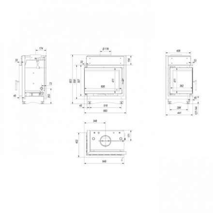 Каминная топка Kratki Maja/PW/BL/12/BS/W/Deco в Лиде