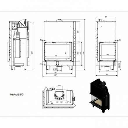 Каминная топка Kratki MBA/L/BS/G в Лиде
