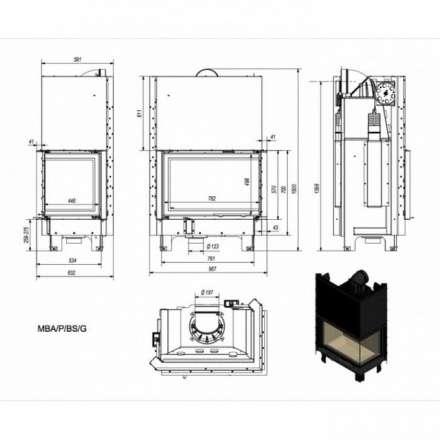 Каминная топка Kratki MBA/P/BS/G в Лиде
