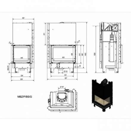 Каминная топка Kratki MBZ/P/BS/G в Лиде