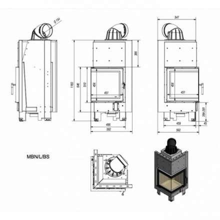 Каминная топка Kratki MBN/L/BS в Лиде
