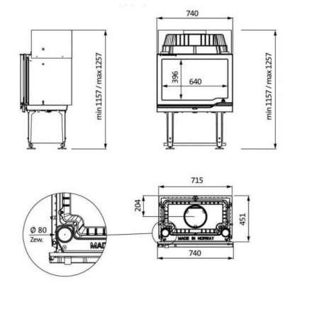 Каминная топка Jotul I 570 Flat в Лиде