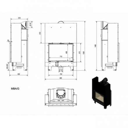 Каминная топка Kratki MBA/G в Лиде