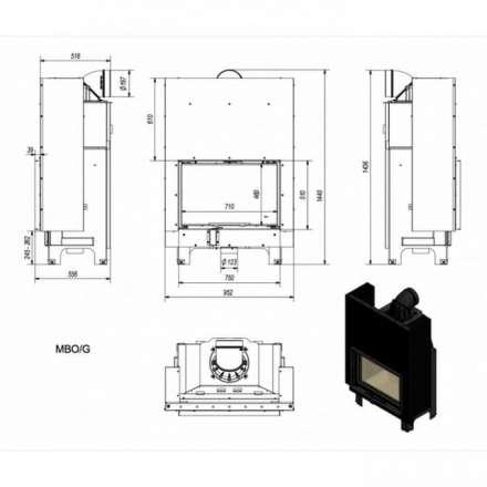 Каминная топка Kratki MBO/G в Лиде