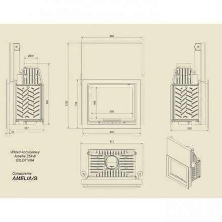 Каминная топка Kratki Amelia/G в Лиде