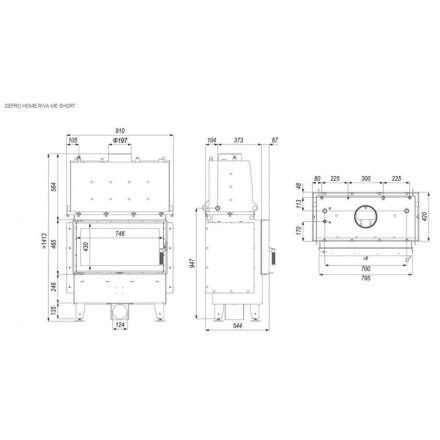 Каминная топка DEFRO HOME RIVA ME SHORT с водяным контуром в Лиде
