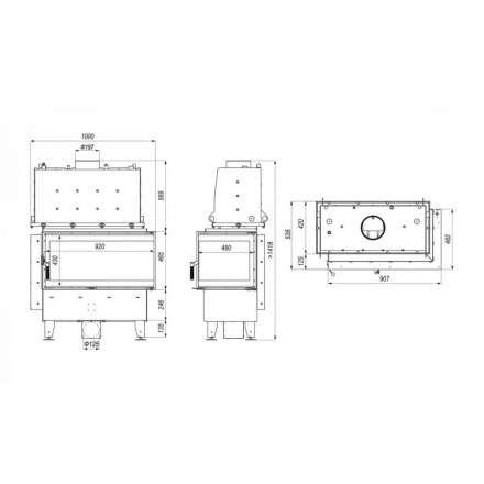 Каминная топка Defro Home RIVA ME BL SHORT угловая, с водяным контуром в Лиде
