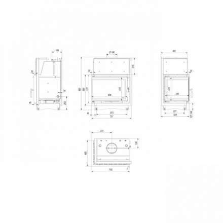 Каминная топка Kratki Zuzia/PW/BL/15/BS/W/Deco в Лиде