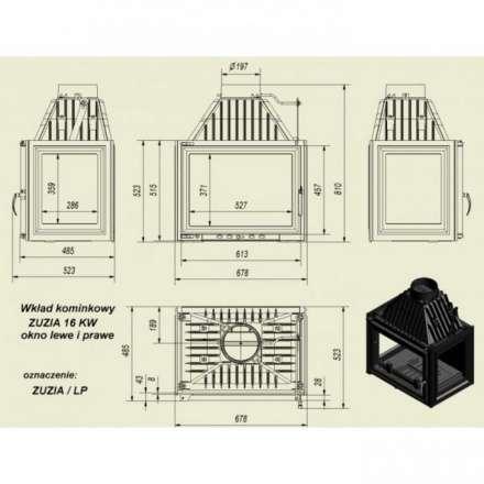 Каминная топка Kratki Zuzia/LP в Лиде