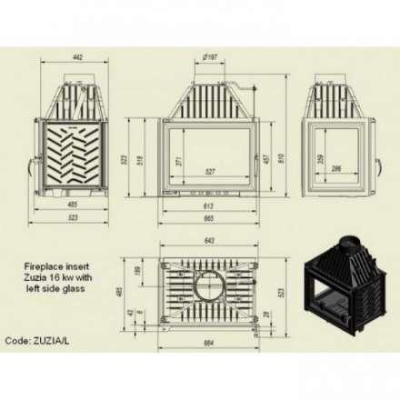 Каминная топка Kratki Zuzia/L в Лиде
