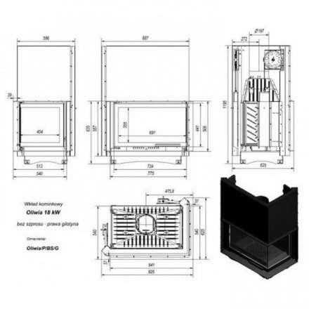 Каминная топка Kratki Oliwia/P/BS/G в Лиде