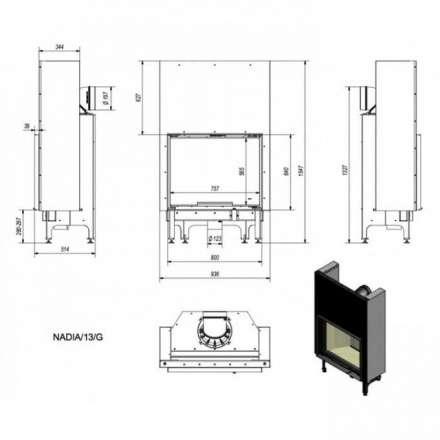 Каминная топка Kratki Nadia/13/G в Лиде