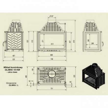 Каминная топка Kratki Oliwia/L в Лиде