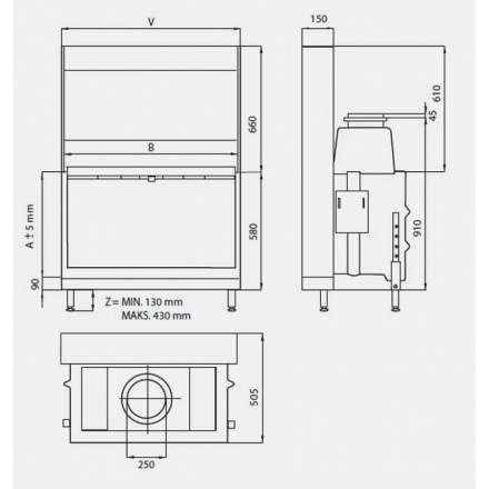 Каминная топка KFD Linea H 1050 4.0 в Лиде