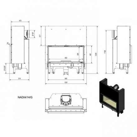 Каминная топка Kratki Nadia/14/G (гильотина) в Лиде