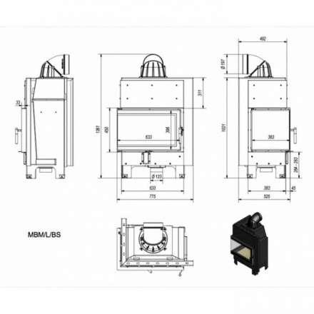 Каминная топка Kratki MBM/L/BS в Лиде