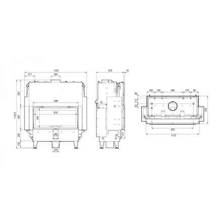 Каминная топка Defro Home RIVA LA G SHORT с водяным контуром и подъемом стекла вверх в Лиде