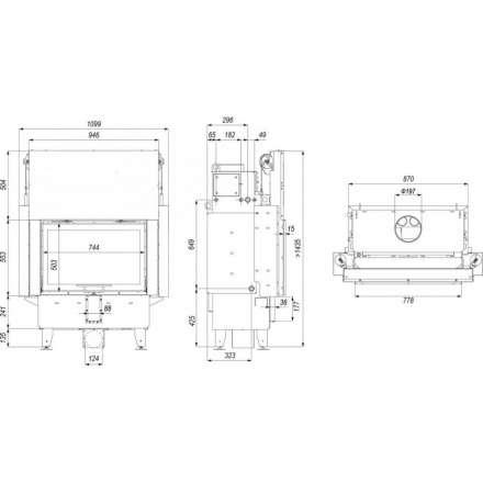 Каминная топка Defro Home Navi ME G с водяным контуром и подъемом стекла вверх в Лиде