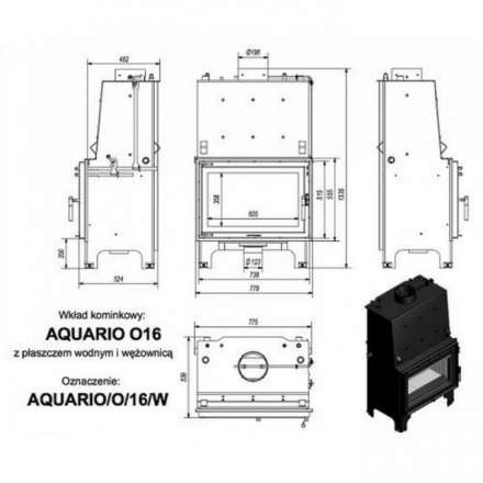 Каминная топка Kratki AQUARIO/O/16/PW/W в Лиде