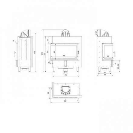 Каминная топка Kratki Lucy/14/L/BS в Лиде