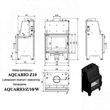 Каминная топка Kratki AQUARIO/Z/10/PW/W в Лиде