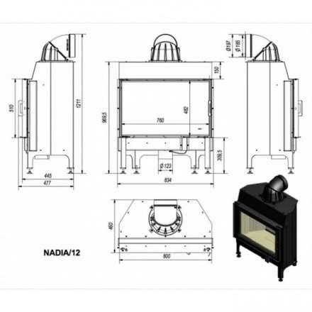 Каминная топка Kratki Nadia/12 в Лиде