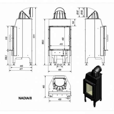 Каминная топка Kratki Nadia/8 в Лиде