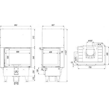 Каминная топка DEFRO HOME INTRA SM BL G в Лиде