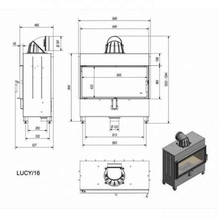 Каминная топка Kratki Lucy/16 в Лиде