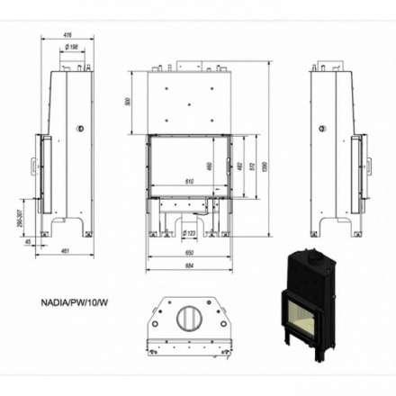Каминная топка Kratki Nadia/PW/10/W в Лиде