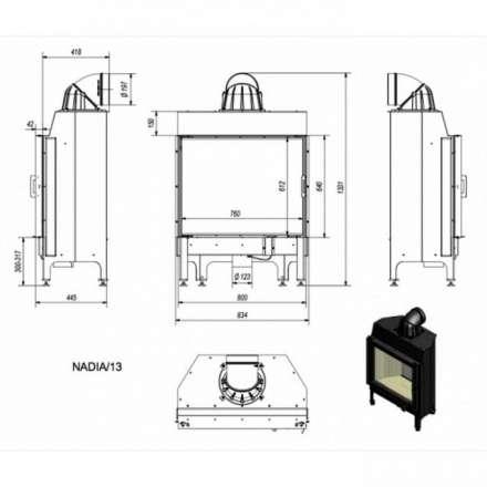 Каминная топка Kratki Nadia/13 в Лиде