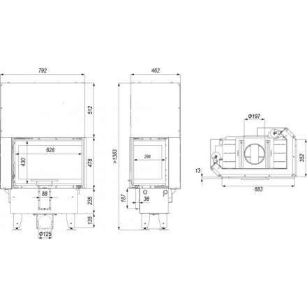 Каминная топка INTRA SM BP SLIM G в Лиде