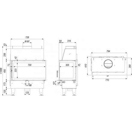 Каминная топка IMPULS ME BL в Лиде