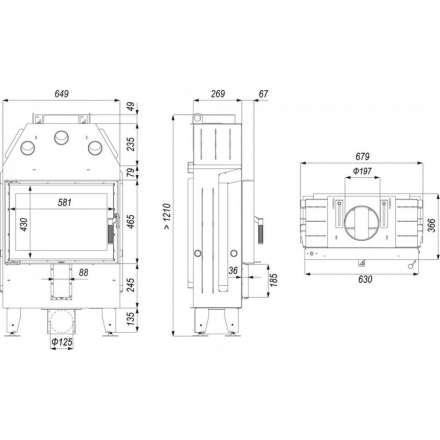 Каминная топка INTRA SM SLIM в Лиде