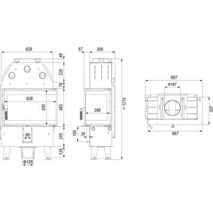 Каминная топка INTRA SM BL SLIM в Лиде