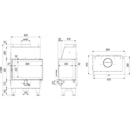 Каминная топка Defro Home IMPULS SM BL в Лиде