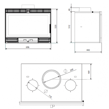 Каминная топка Ferguss FG754 с шибером в Лиде