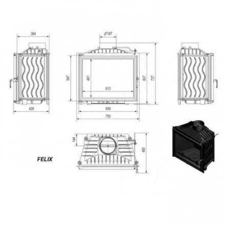 Каминная топка Kratki Felix в Лиде