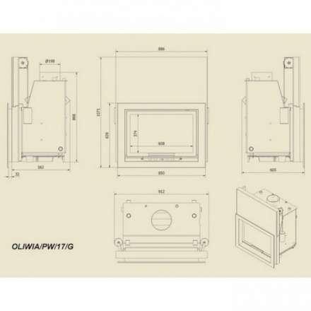 Каминная топка Kratki Oliwia/PW/17/G в Лиде