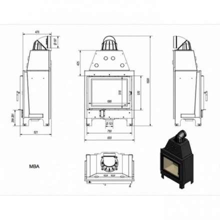 Каминная топка Kratki MBA в Лиде
