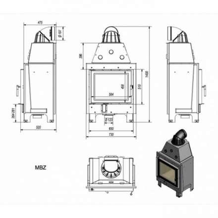 Каминная топка Kratki MBZ в Лиде