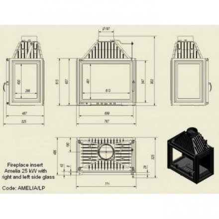 Каминная топка Kratki Amelia/LP в Лиде