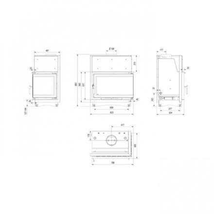 Каминная топка Kratki Oliwia/PW/BP/22/BS/W/Deco в Лиде