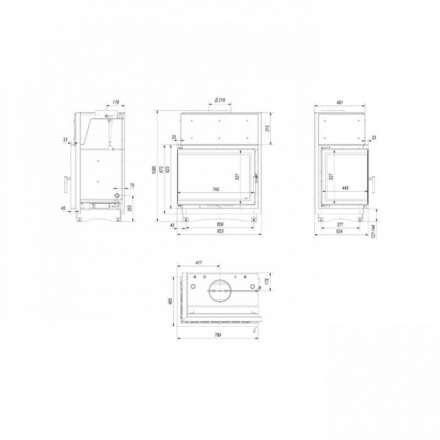 Каминная топка Kratki Amelia/PW/BL/24/BS/W/Deco в Лиде